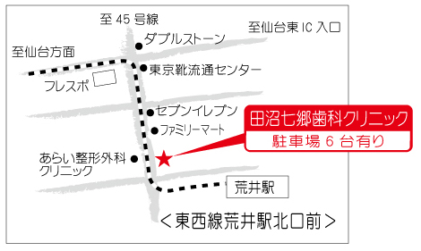 田沼七郷歯科クリニックの地図